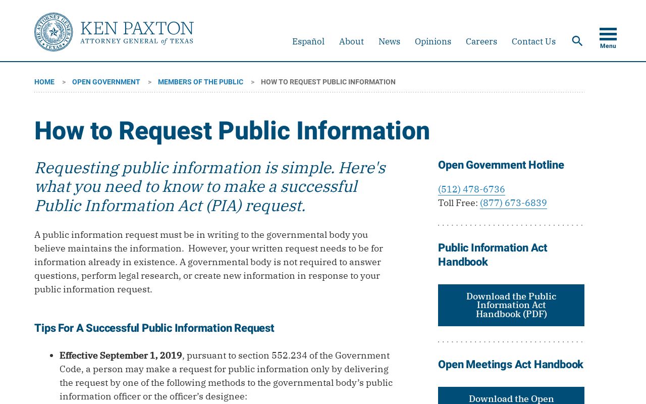 Texas Attorney General written request instructions for existing Stonewall County records